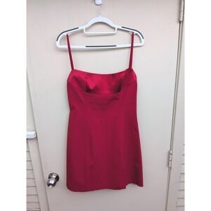 Vintage Cache Red Spaghetti Strap Square Neck Backless Mini Dress Size Large
